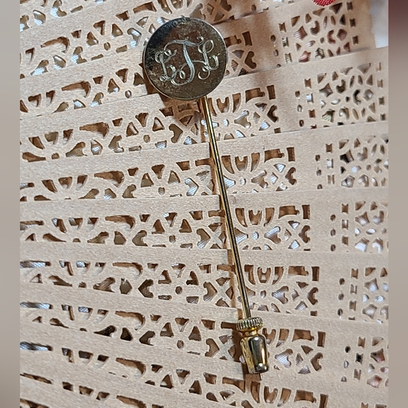 Accessories - Gold Monogrammed Stick Pin Old Fashion HAT PIN